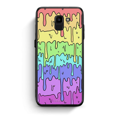samsung J6 Melting Rainbow θήκη από τη Smartfits με σχέδιο στο πίσω μέρος και μαύρο περίβλημα | Smartphone case with colorful back and black bezels by Smartfits