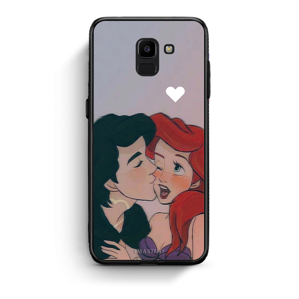 samsung J6 Mermaid Love Θήκη Αγίου Βαλεντίνου από τη Smartfits με σχέδιο στο πίσω μέρος και μαύρο περίβλημα | Smartphone case with colorful back and black bezels by Smartfits