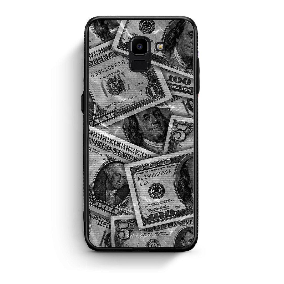 samsung J6 Money Dollars θήκη από τη Smartfits με σχέδιο στο πίσω μέρος και μαύρο περίβλημα | Smartphone case with colorful back and black bezels by Smartfits