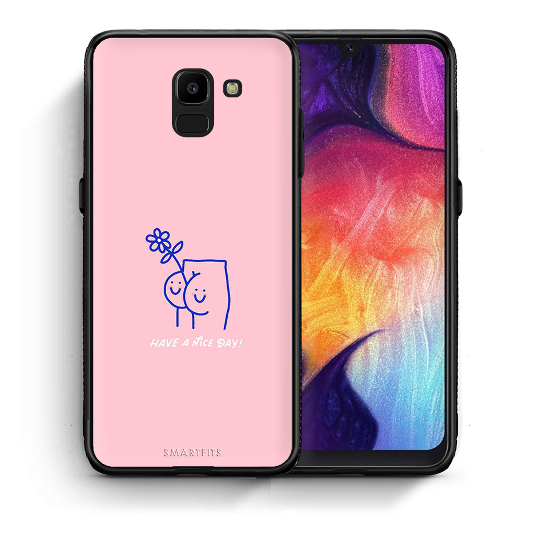 Θήκη Samsung J6 Nice Day από τη Smartfits με σχέδιο στο πίσω μέρος και μαύρο περίβλημα | Samsung J6 Nice Day case with colorful back and black bezels