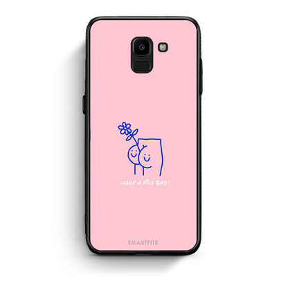 samsung J6 Nice Day θήκη από τη Smartfits με σχέδιο στο πίσω μέρος και μαύρο περίβλημα | Smartphone case with colorful back and black bezels by Smartfits