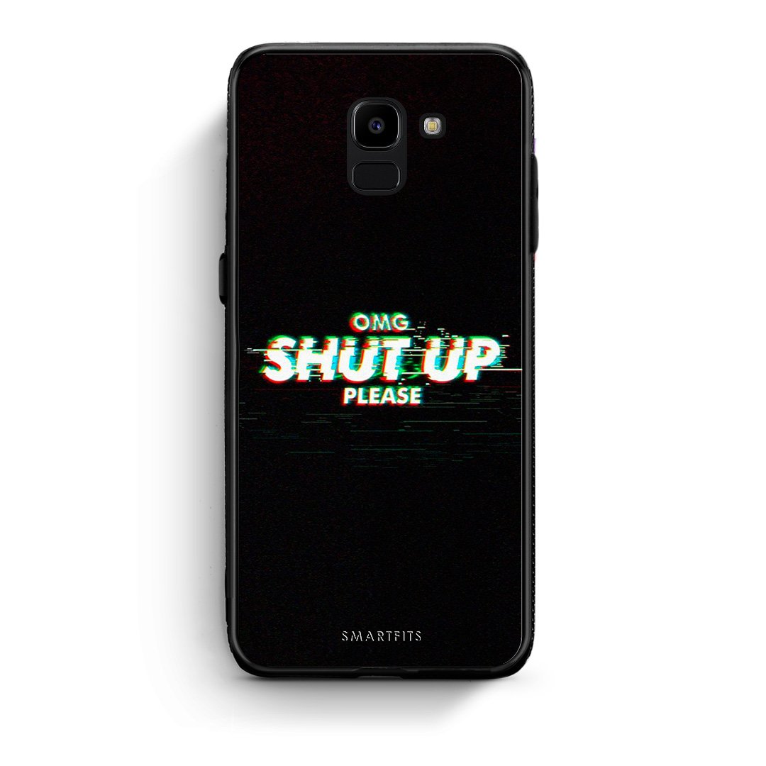 samsung J6 OMG ShutUp θήκη από τη Smartfits με σχέδιο στο πίσω μέρος και μαύρο περίβλημα | Smartphone case with colorful back and black bezels by Smartfits