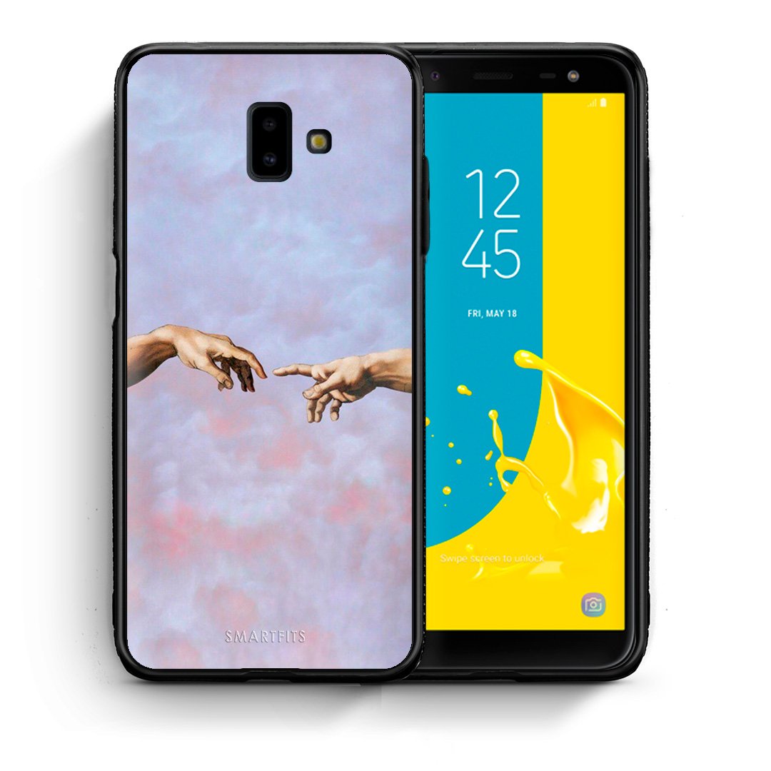 Θήκη Samsung J6+ Adam Hand από τη Smartfits με σχέδιο στο πίσω μέρος και μαύρο περίβλημα | Samsung J6+ Adam Hand case with colorful back and black bezels