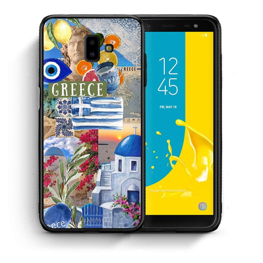 Θήκη Samsung J6+ All Greek από τη Smartfits με σχέδιο στο πίσω μέρος και μαύρο περίβλημα | Samsung J6+ All Greek case with colorful back and black bezels