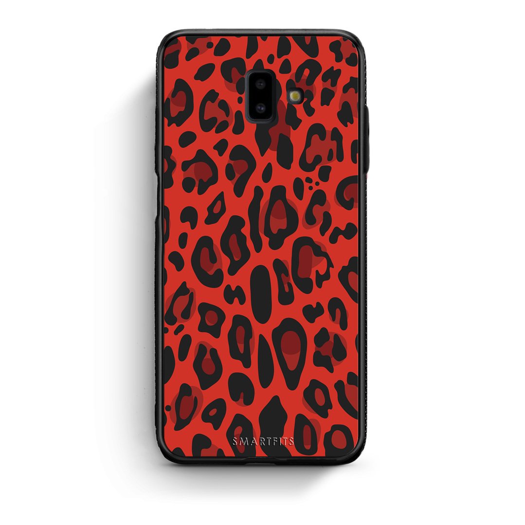 4 - samsung Galaxy J6+ Red Leopard Animal case, cover, bumper