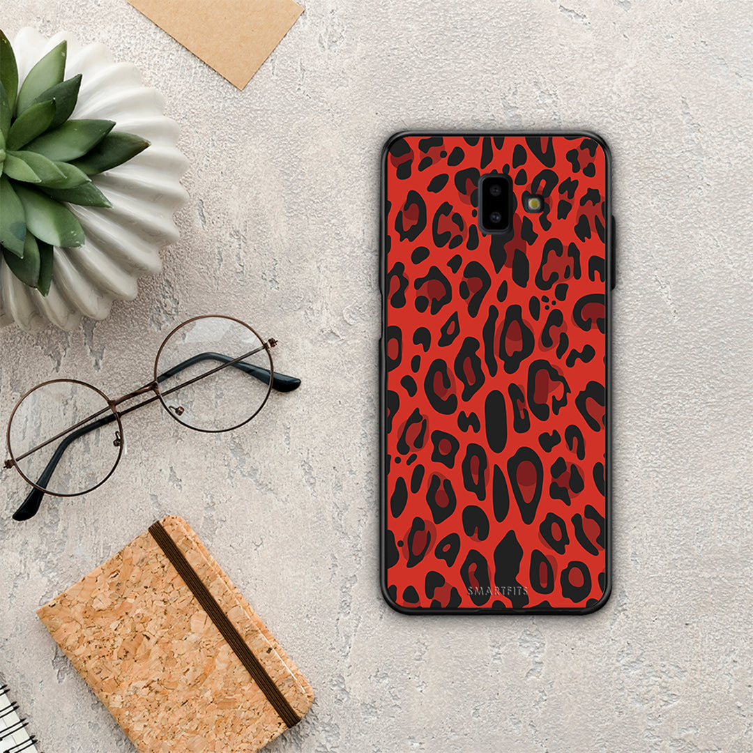 Animal Red Leopard - Samsung Galaxy J6+ θήκη