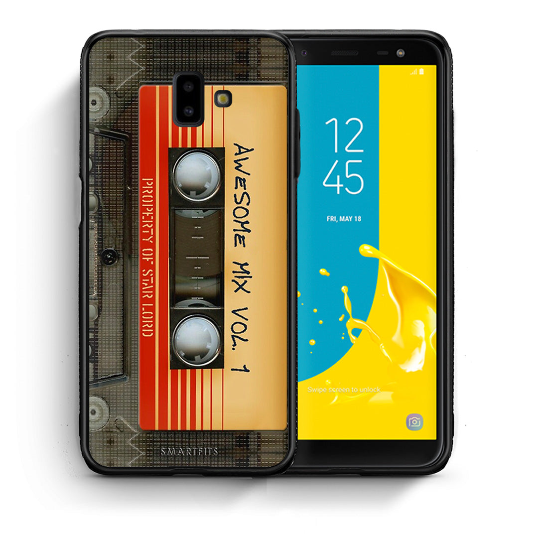 Θήκη Samsung J6+ Awesome Mix από τη Smartfits με σχέδιο στο πίσω μέρος και μαύρο περίβλημα | Samsung J6+ Awesome Mix case with colorful back and black bezels