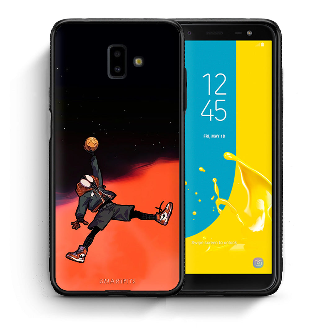 Θήκη Samsung J6+ Basketball Hero από τη Smartfits με σχέδιο στο πίσω μέρος και μαύρο περίβλημα | Samsung J6+ Basketball Hero case with colorful back and black bezels