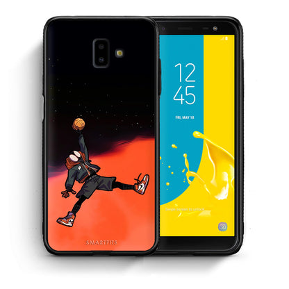 Θήκη Samsung J6+ Basketball Hero από τη Smartfits με σχέδιο στο πίσω μέρος και μαύρο περίβλημα | Samsung J6+ Basketball Hero case with colorful back and black bezels