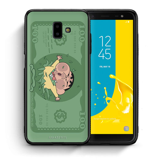 Θήκη Αγίου Βαλεντίνου Samsung J6+ Big Money από τη Smartfits με σχέδιο στο πίσω μέρος και μαύρο περίβλημα | Samsung J6+ Big Money case with colorful back and black bezels