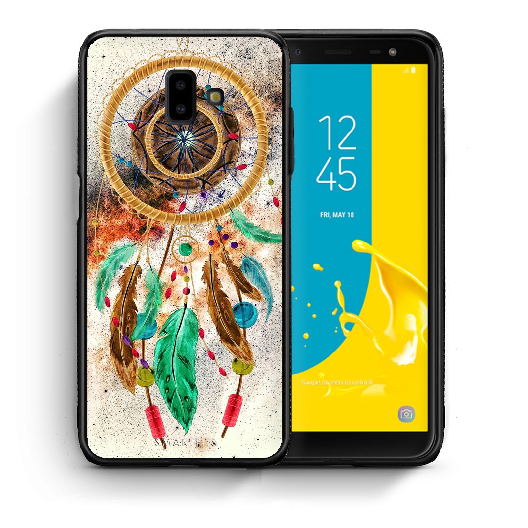 Θήκη Samsung J6+ DreamCatcher Boho από τη Smartfits με σχέδιο στο πίσω μέρος και μαύρο περίβλημα | Samsung J6+ DreamCatcher Boho case with colorful back and black bezels