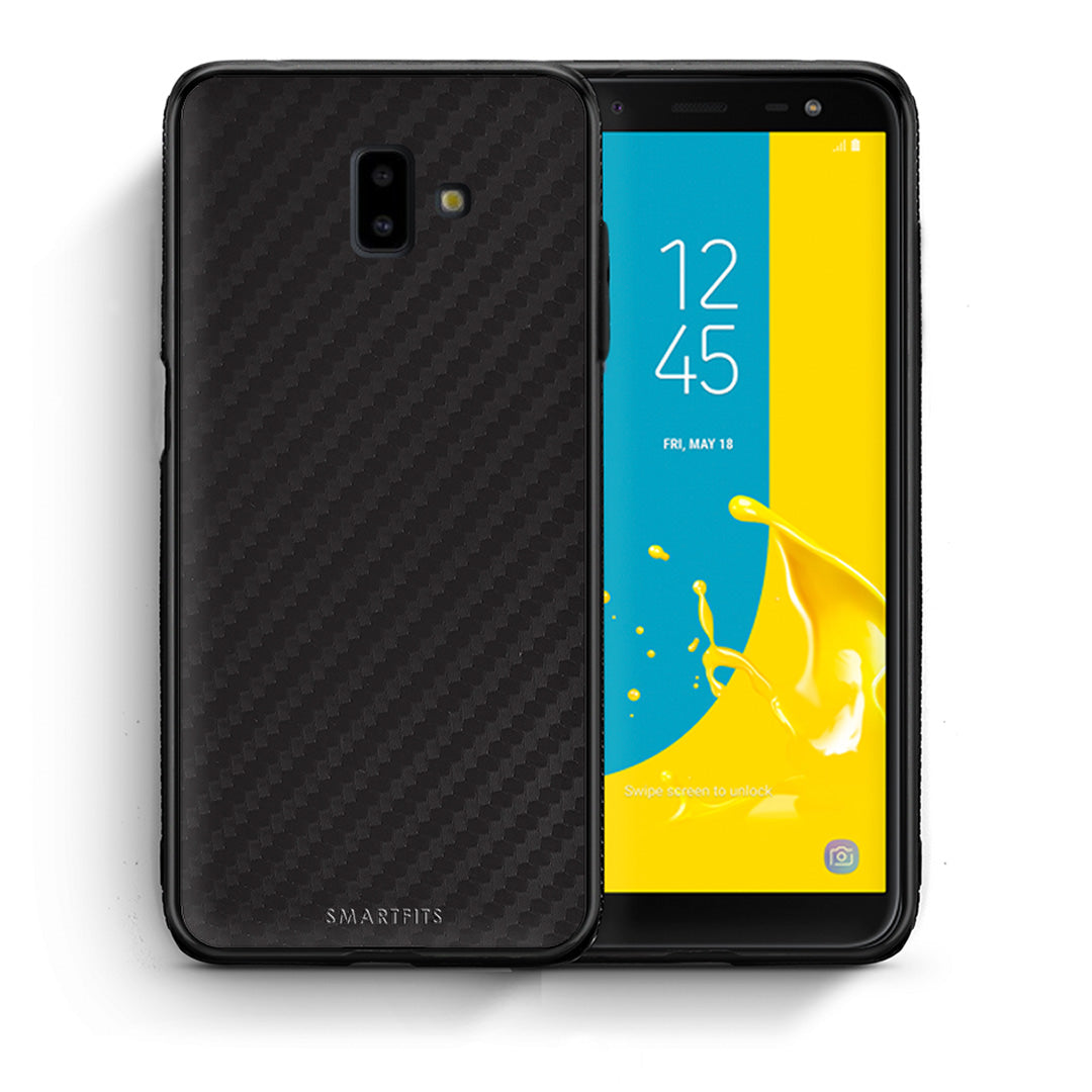 Θήκη Samsung J6+ Carbon Black από τη Smartfits με σχέδιο στο πίσω μέρος και μαύρο περίβλημα | Samsung J6+ Carbon Black case with colorful back and black bezels