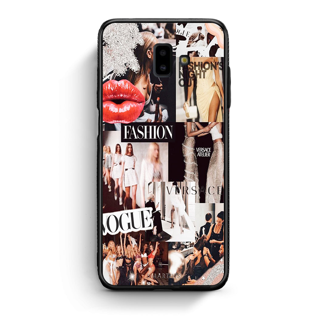 samsung J6+ Collage Fashion Θήκη Αγίου Βαλεντίνου από τη Smartfits με σχέδιο στο πίσω μέρος και μαύρο περίβλημα | Smartphone case with colorful back and black bezels by Smartfits