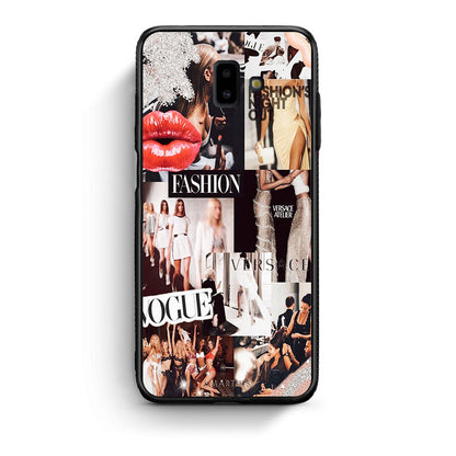 samsung J6+ Collage Fashion Θήκη Αγίου Βαλεντίνου από τη Smartfits με σχέδιο στο πίσω μέρος και μαύρο περίβλημα | Smartphone case with colorful back and black bezels by Smartfits