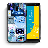 Thumbnail for Θήκη Αγίου Βαλεντίνου Samsung J6+ Collage Good Vibes από τη Smartfits με σχέδιο στο πίσω μέρος και μαύρο περίβλημα | Samsung J6+ Collage Good Vibes case with colorful back and black bezels