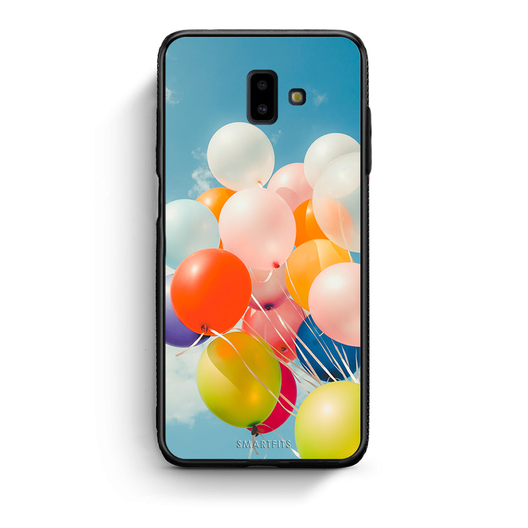 samsung J6+ Colorful Balloons θήκη από τη Smartfits με σχέδιο στο πίσω μέρος και μαύρο περίβλημα | Smartphone case with colorful back and black bezels by Smartfits