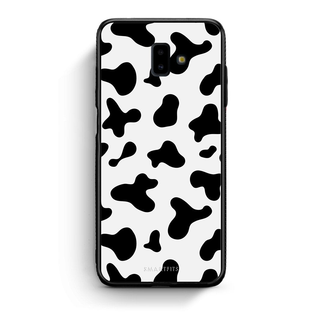 samsung J6+ Cow Print θήκη από τη Smartfits με σχέδιο στο πίσω μέρος και μαύρο περίβλημα | Smartphone case with colorful back and black bezels by Smartfits