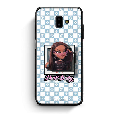 samsung J6+ Devil Baby Θήκη Αγίου Βαλεντίνου από τη Smartfits με σχέδιο στο πίσω μέρος και μαύρο περίβλημα | Smartphone case with colorful back and black bezels by Smartfits