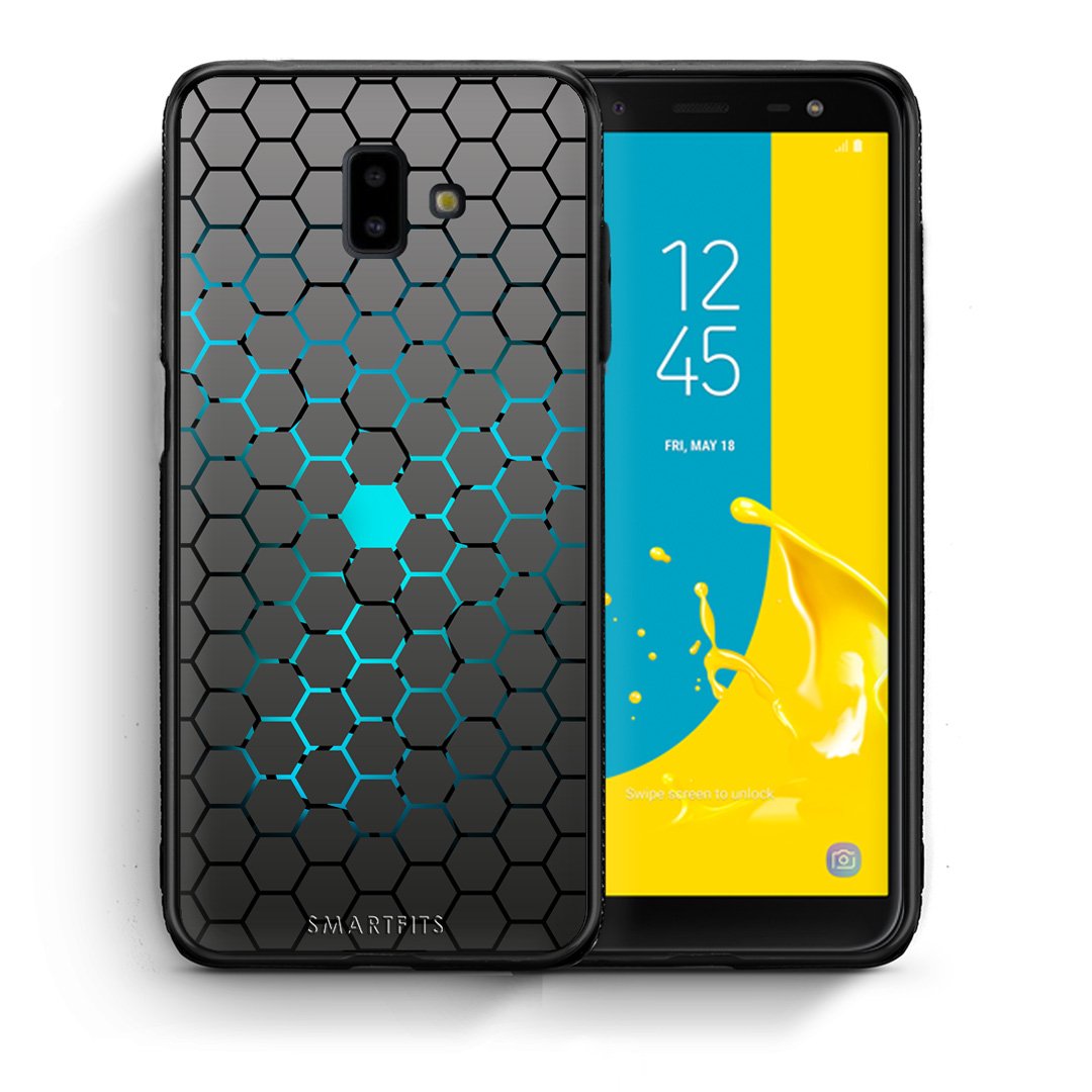 Θήκη Samsung J6+ Hexagonal Geometric από τη Smartfits με σχέδιο στο πίσω μέρος και μαύρο περίβλημα | Samsung J6+ Hexagonal Geometric case with colorful back and black bezels