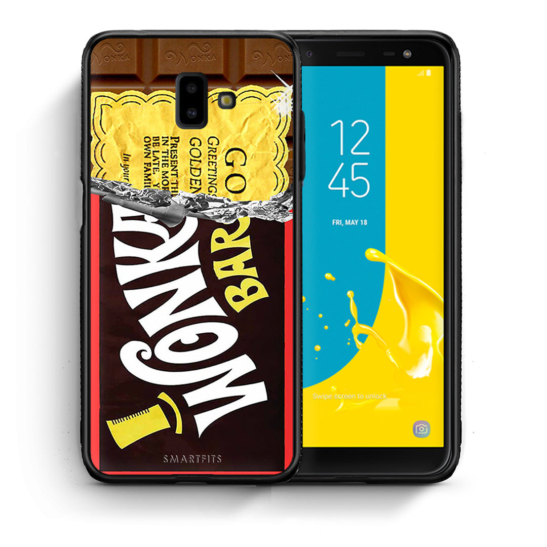 Θήκη Samsung J6+ Golden Ticket από τη Smartfits με σχέδιο στο πίσω μέρος και μαύρο περίβλημα | Samsung J6+ Golden Ticket case with colorful back and black bezels