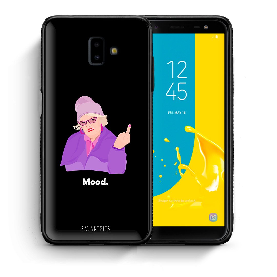 Θήκη Samsung J6+ Grandma Mood Black από τη Smartfits με σχέδιο στο πίσω μέρος και μαύρο περίβλημα | Samsung J6+ Grandma Mood Black case with colorful back and black bezels