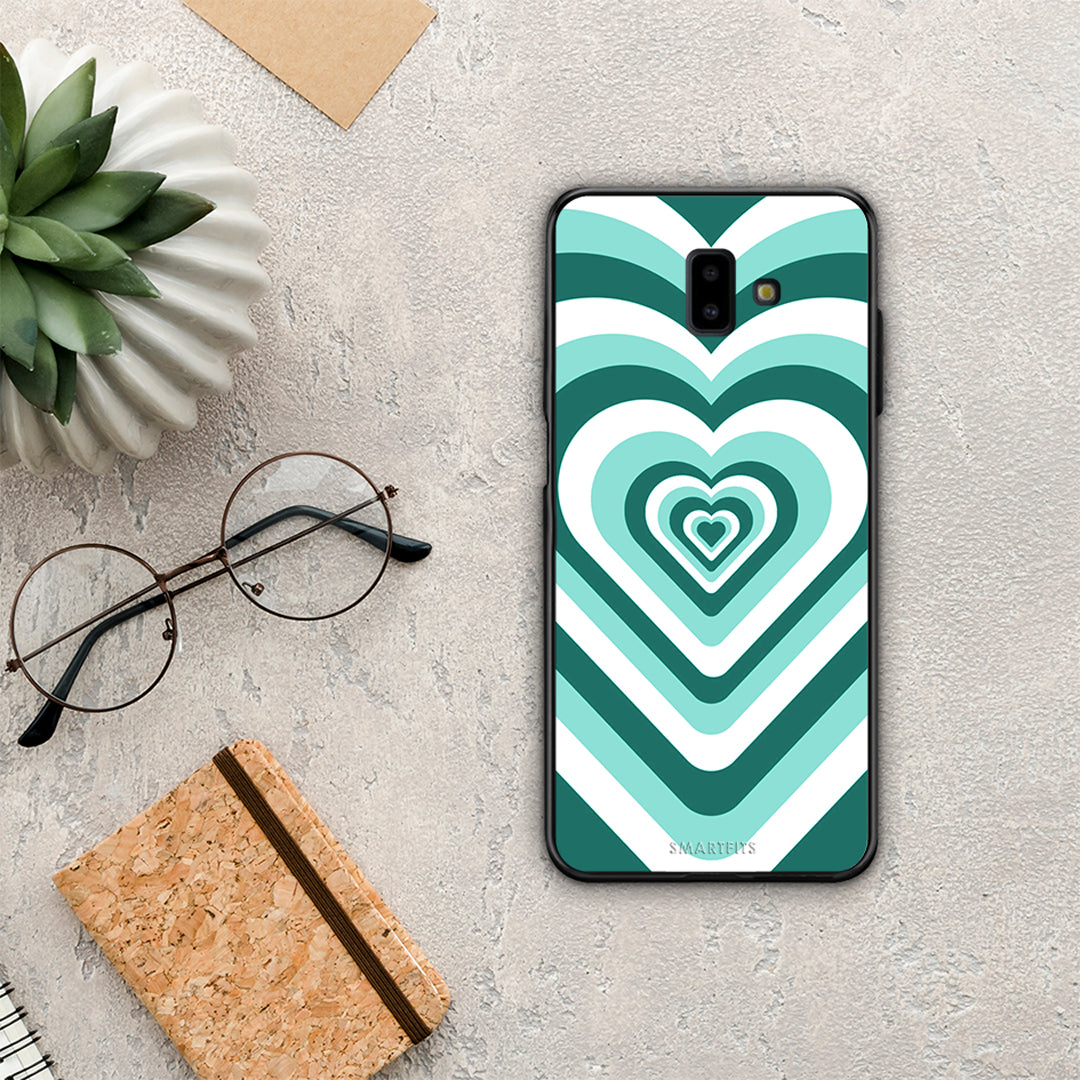 Green Hearts - Samsung Galaxy J6+ θήκη