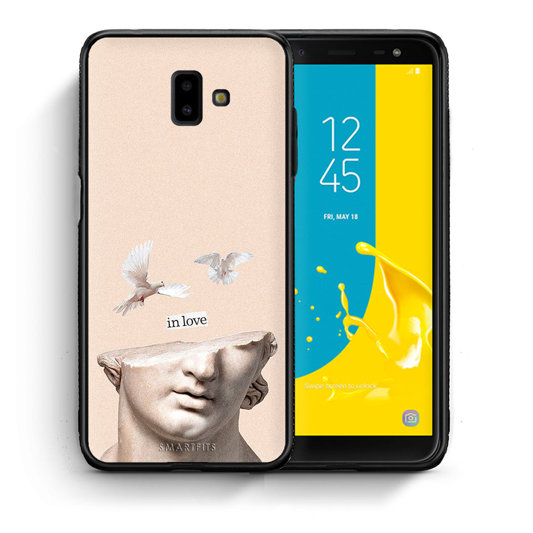 Θήκη Samsung J6+ In Love από τη Smartfits με σχέδιο στο πίσω μέρος και μαύρο περίβλημα | Samsung J6+ In Love case with colorful back and black bezels