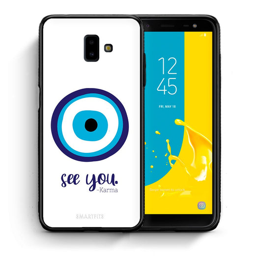 Θήκη Samsung J6+ Karma Says από τη Smartfits με σχέδιο στο πίσω μέρος και μαύρο περίβλημα | Samsung J6+ Karma Says case with colorful back and black bezels