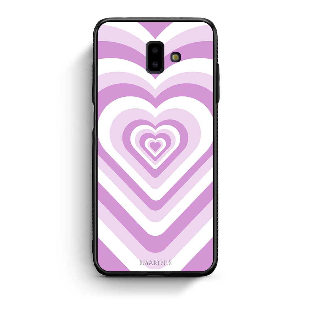 samsung J6+ Lilac Hearts θήκη από τη Smartfits με σχέδιο στο πίσω μέρος και μαύρο περίβλημα | Smartphone case with colorful back and black bezels by Smartfits