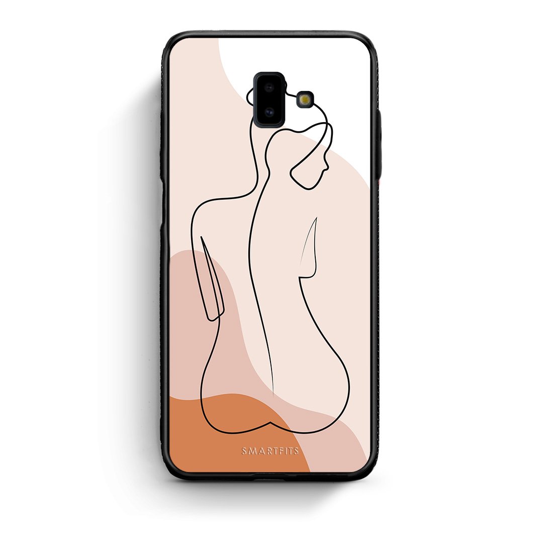 samsung J6+ LineArt Woman θήκη από τη Smartfits με σχέδιο στο πίσω μέρος και μαύρο περίβλημα | Smartphone case with colorful back and black bezels by Smartfits