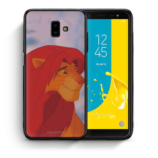 Θήκη Αγίου Βαλεντίνου Samsung J6+ Lion Love 1 από τη Smartfits με σχέδιο στο πίσω μέρος και μαύρο περίβλημα | Samsung J6+ Lion Love 1 case with colorful back and black bezels