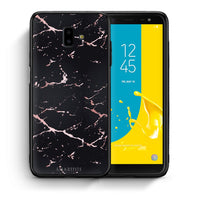 Thumbnail for Θήκη Samsung J6+ Black Rosegold Marble από τη Smartfits με σχέδιο στο πίσω μέρος και μαύρο περίβλημα | Samsung J6+ Black Rosegold Marble case with colorful back and black bezels
