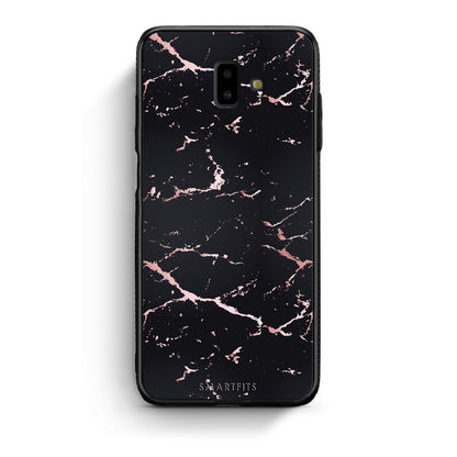 4 - samsung Galaxy J6+ Black Rosegold Marble case, cover, bumper