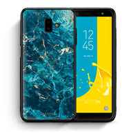 Thumbnail for Θήκη Samsung J6+ Marble Blue από τη Smartfits με σχέδιο στο πίσω μέρος και μαύρο περίβλημα | Samsung J6+ Marble Blue case with colorful back and black bezels