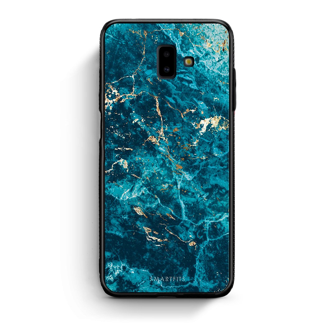 samsung J6+ Marble Blue θήκη από τη Smartfits με σχέδιο στο πίσω μέρος και μαύρο περίβλημα | Smartphone case with colorful back and black bezels by Smartfits