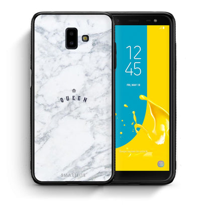 Θήκη Samsung J6+ Queen Marble από τη Smartfits με σχέδιο στο πίσω μέρος και μαύρο περίβλημα | Samsung J6+ Queen Marble case with colorful back and black bezels