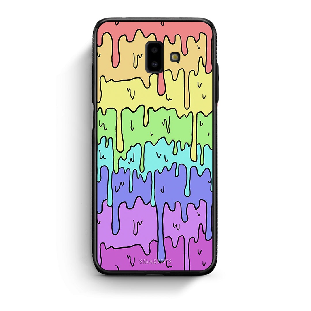 samsung J6+ Melting Rainbow θήκη από τη Smartfits με σχέδιο στο πίσω μέρος και μαύρο περίβλημα | Smartphone case with colorful back and black bezels by Smartfits