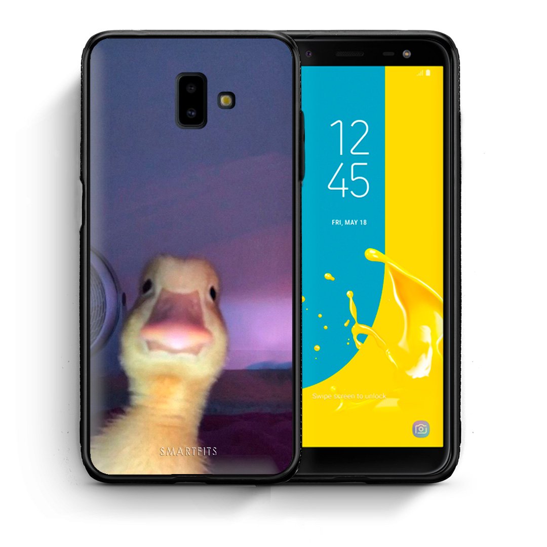 Θήκη Samsung J6+ Meme Duck από τη Smartfits με σχέδιο στο πίσω μέρος και μαύρο περίβλημα | Samsung J6+ Meme Duck case with colorful back and black bezels