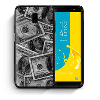 Thumbnail for Θήκη Samsung J6+ Money Dollars από τη Smartfits με σχέδιο στο πίσω μέρος και μαύρο περίβλημα | Samsung J6+ Money Dollars case with colorful back and black bezels