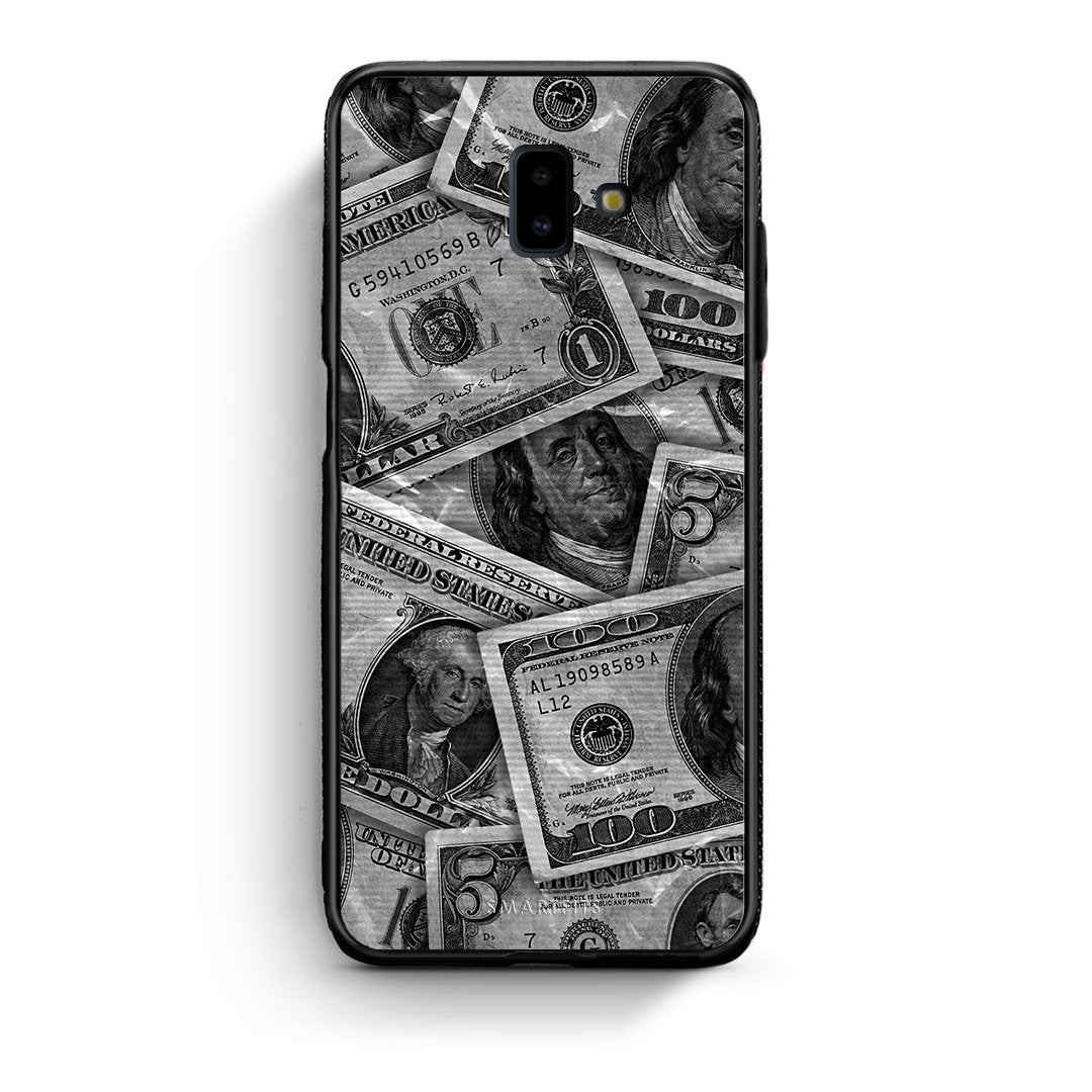 samsung J6+ Money Dollars θήκη από τη Smartfits με σχέδιο στο πίσω μέρος και μαύρο περίβλημα | Smartphone case with colorful back and black bezels by Smartfits