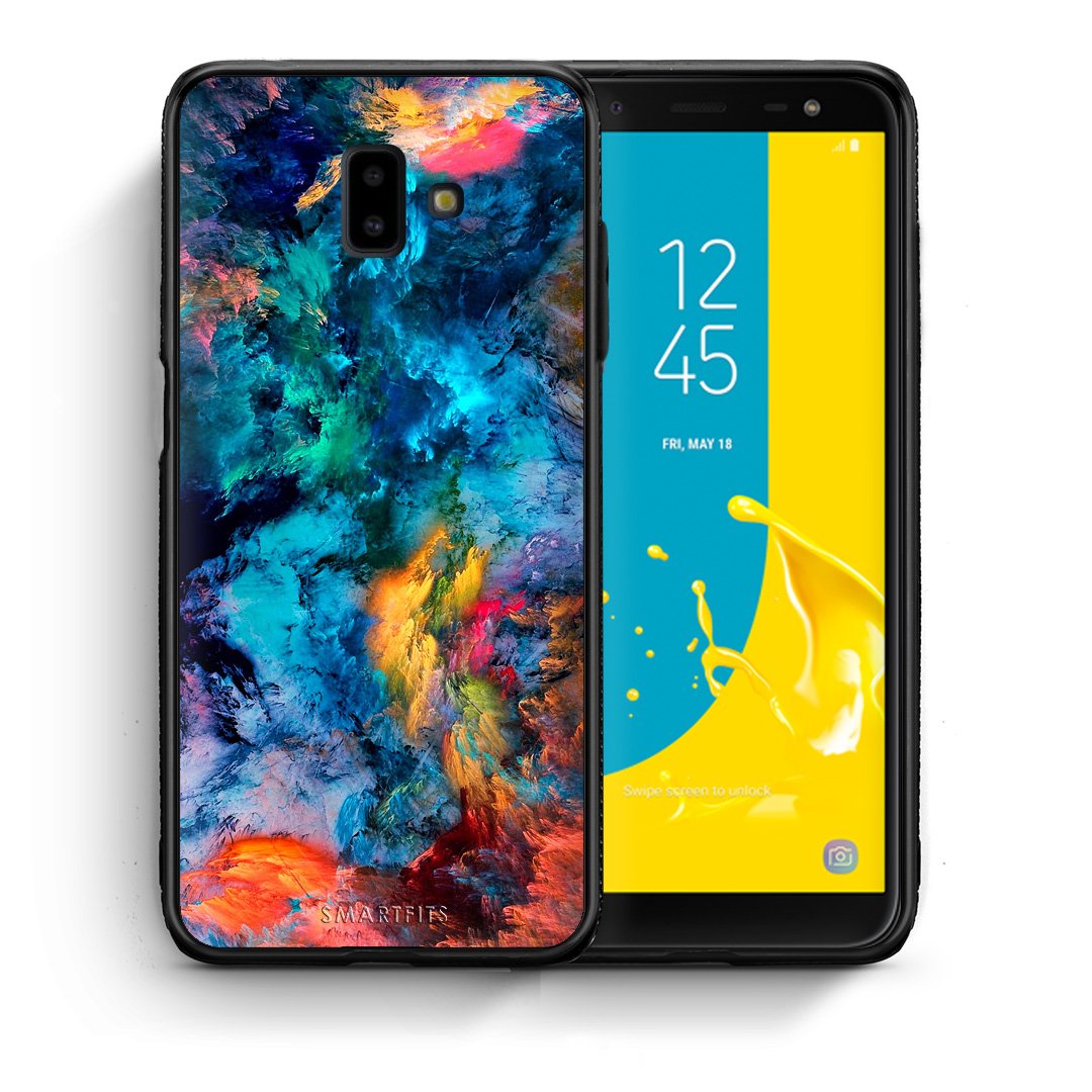 Θήκη Samsung J6+ Crayola Paint από τη Smartfits με σχέδιο στο πίσω μέρος και μαύρο περίβλημα | Samsung J6+ Crayola Paint case with colorful back and black bezels
