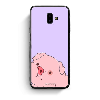 samsung J6+ Pig Love 2 Θήκη Αγίου Βαλεντίνου από τη Smartfits με σχέδιο στο πίσω μέρος και μαύρο περίβλημα | Smartphone case with colorful back and black bezels by Smartfits