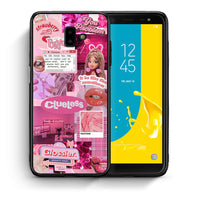 Thumbnail for Θήκη Αγίου Βαλεντίνου Samsung J6+ Pink Love από τη Smartfits με σχέδιο στο πίσω μέρος και μαύρο περίβλημα | Samsung J6+ Pink Love case with colorful back and black bezels
