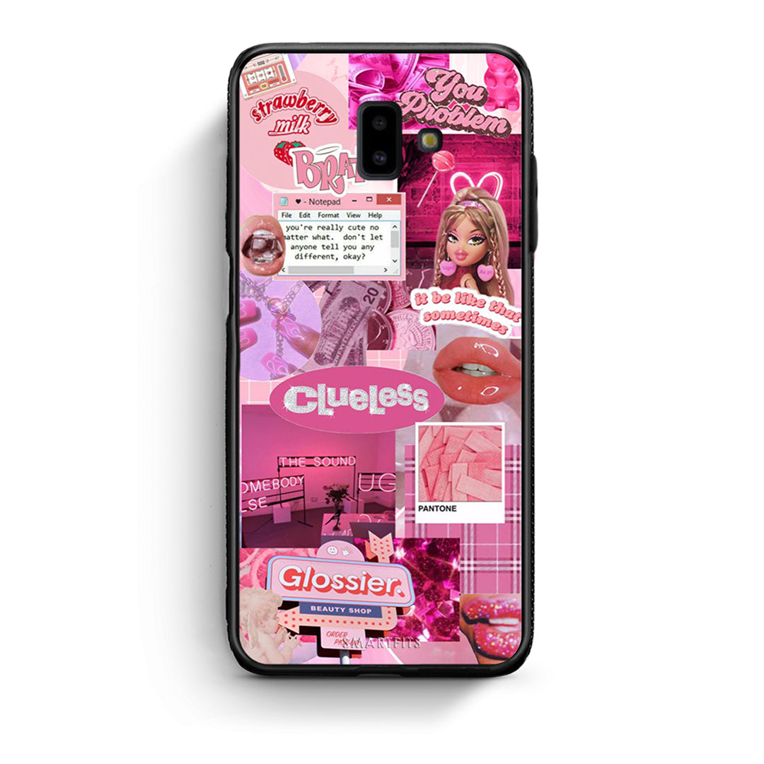 samsung J6+ Pink Love Θήκη Αγίου Βαλεντίνου από τη Smartfits με σχέδιο στο πίσω μέρος και μαύρο περίβλημα | Smartphone case with colorful back and black bezels by Smartfits