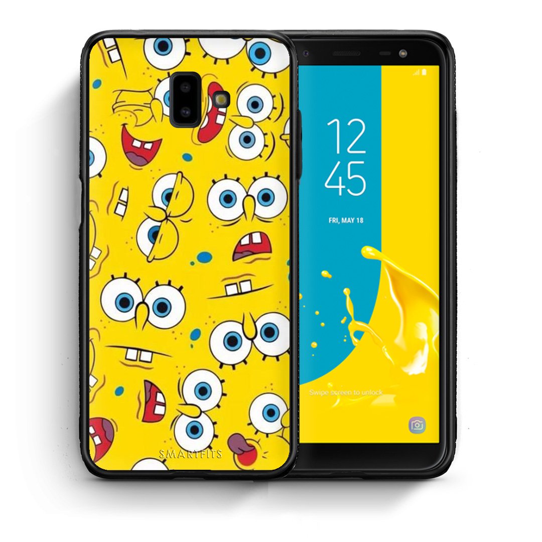 Θήκη Samsung J6+ Sponge PopArt από τη Smartfits με σχέδιο στο πίσω μέρος και μαύρο περίβλημα | Samsung J6+ Sponge PopArt case with colorful back and black bezels