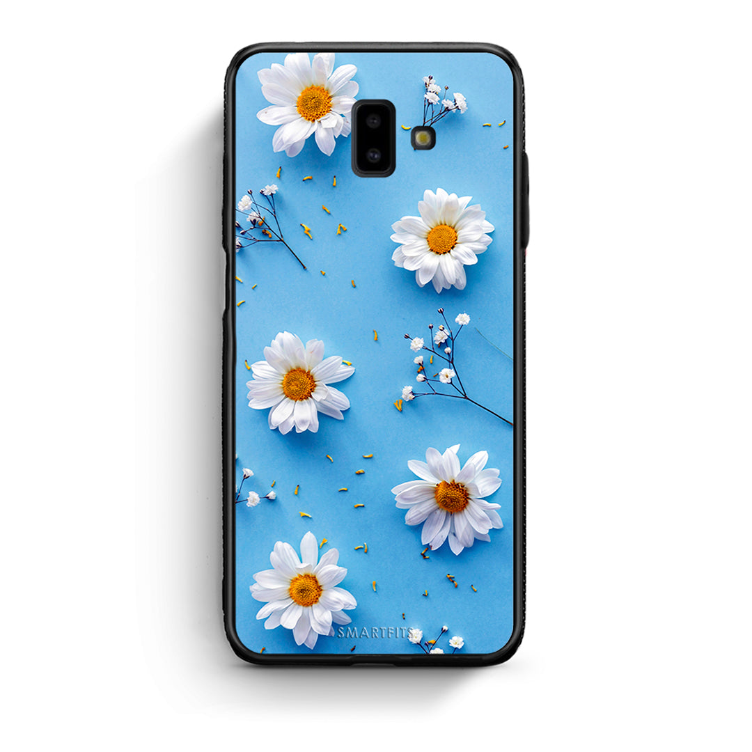samsung J6+ Real Daisies θήκη από τη Smartfits με σχέδιο στο πίσω μέρος και μαύρο περίβλημα | Smartphone case with colorful back and black bezels by Smartfits