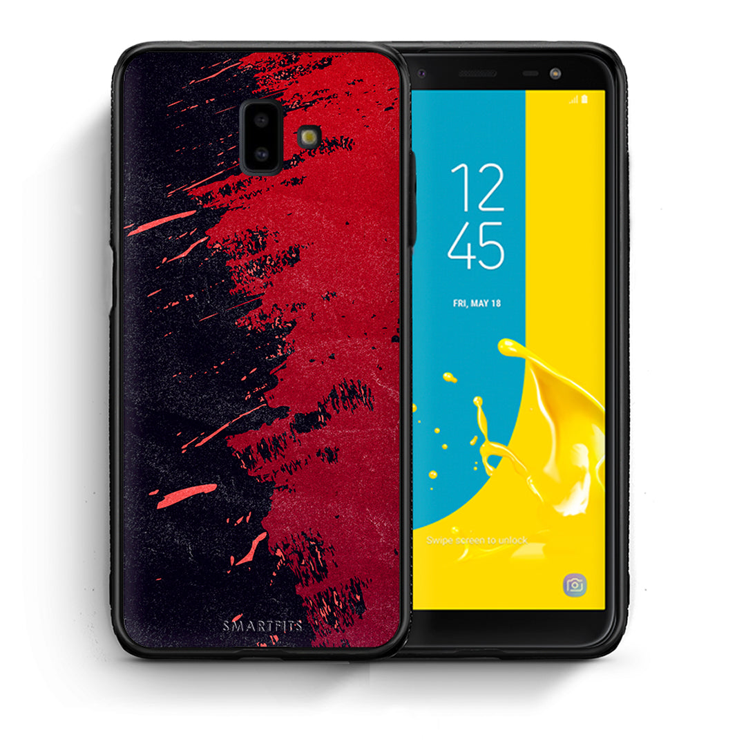 Θήκη Αγίου Βαλεντίνου Samsung J6+ Red Paint από τη Smartfits με σχέδιο στο πίσω μέρος και μαύρο περίβλημα | Samsung J6+ Red Paint case with colorful back and black bezels