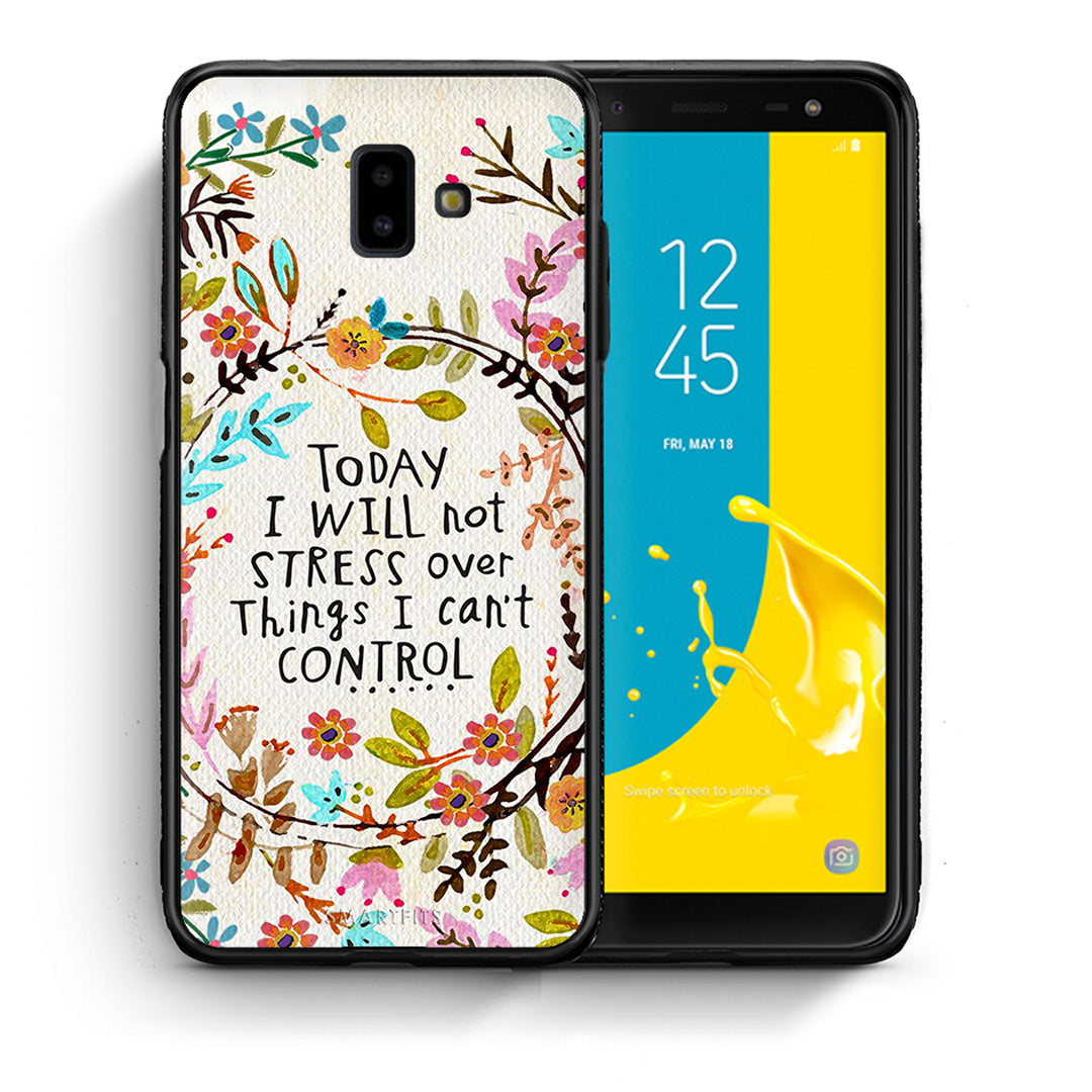 Θήκη Samsung J6+ Stress Over από τη Smartfits με σχέδιο στο πίσω μέρος και μαύρο περίβλημα | Samsung J6+ Stress Over case with colorful back and black bezels