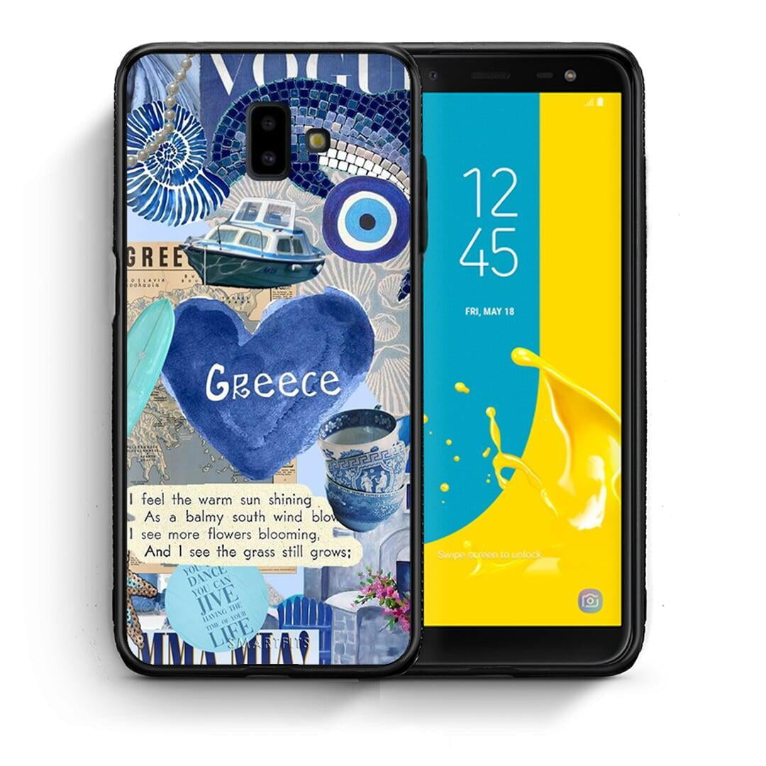 Θήκη Samsung J6+ Summer In Greece από τη Smartfits με σχέδιο στο πίσω μέρος και μαύρο περίβλημα | Samsung J6+ Summer In Greece case with colorful back and black bezels