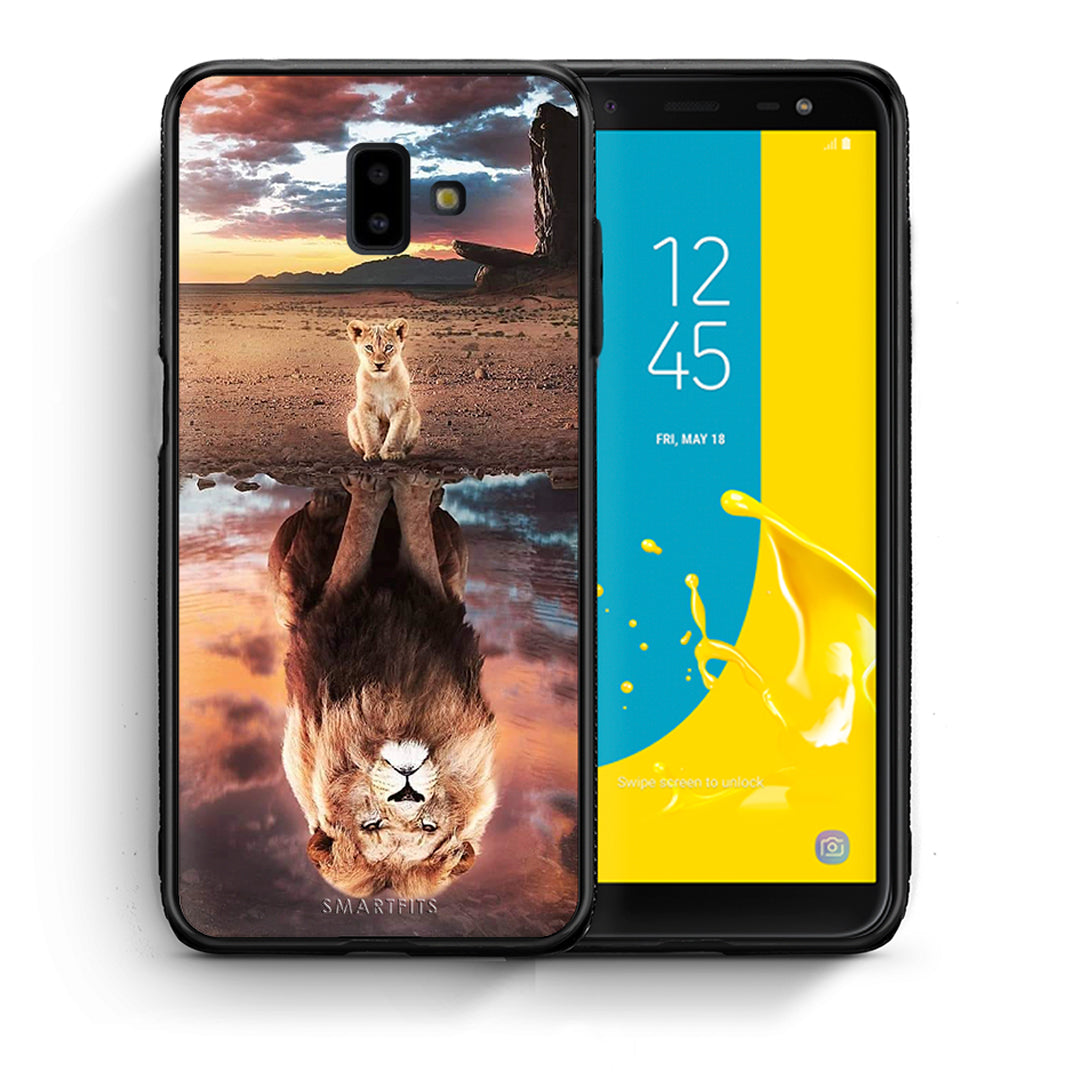 Θήκη Αγίου Βαλεντίνου Samsung J6+ Sunset Dreams από τη Smartfits με σχέδιο στο πίσω μέρος και μαύρο περίβλημα | Samsung J6+ Sunset Dreams case with colorful back and black bezels